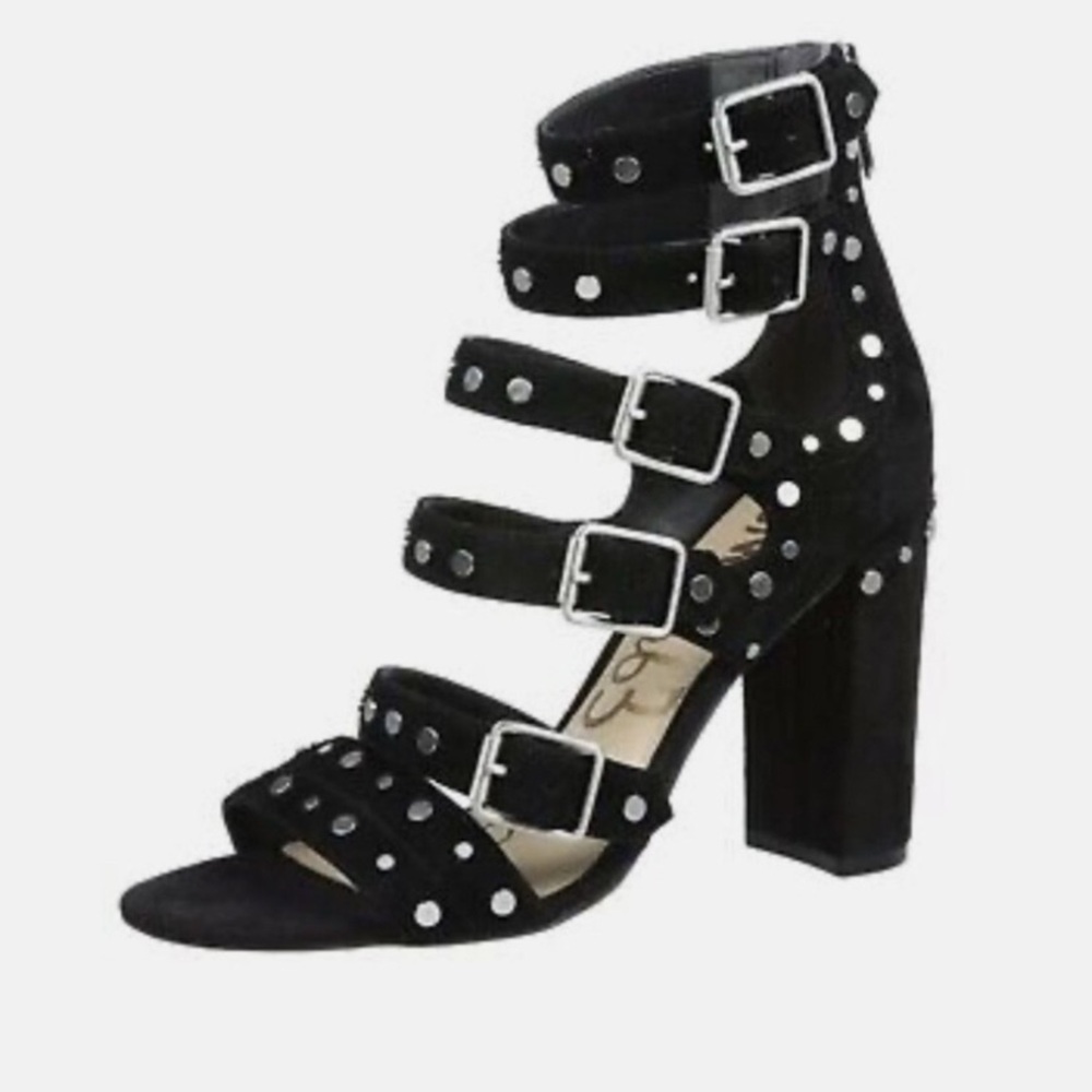 Sam Edelman Black Studded Heeled Sandals